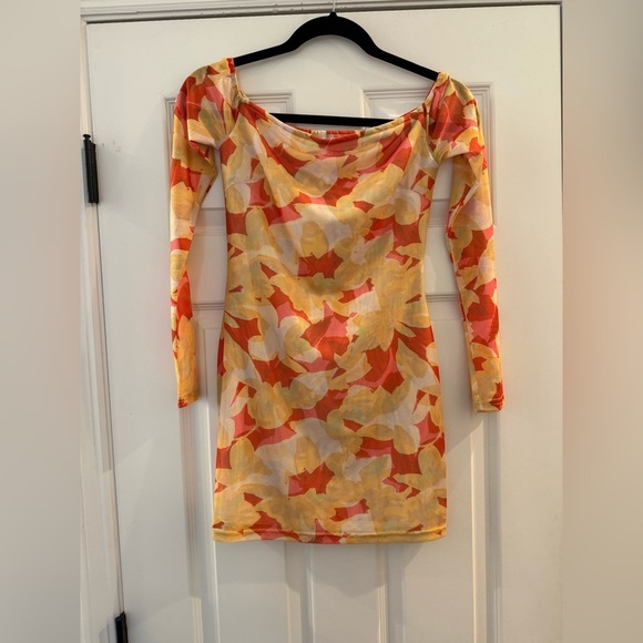 NWT Charlie Holiday Ellidy Floral Mini Dress US 4 Square Neck Bodycon Vacation - Picture 6 of 10